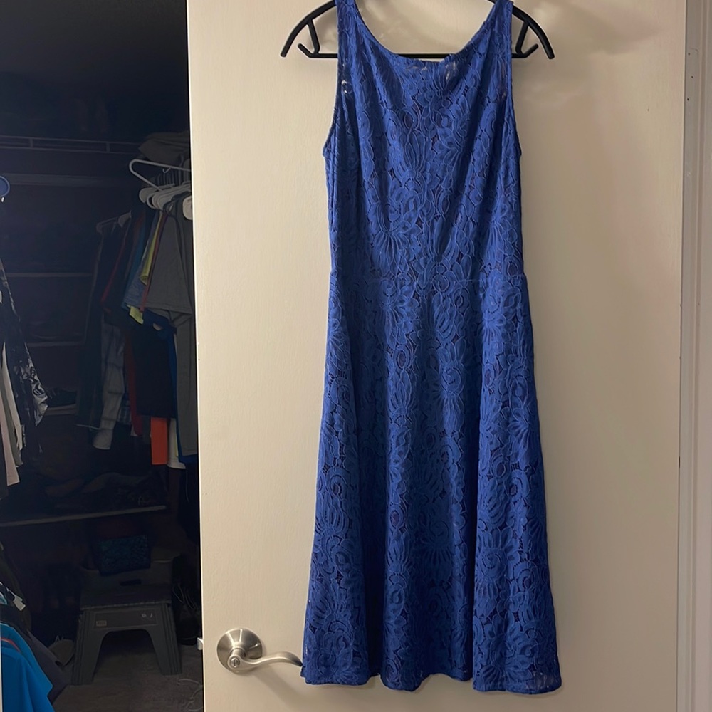 WHBM blue lace dress
